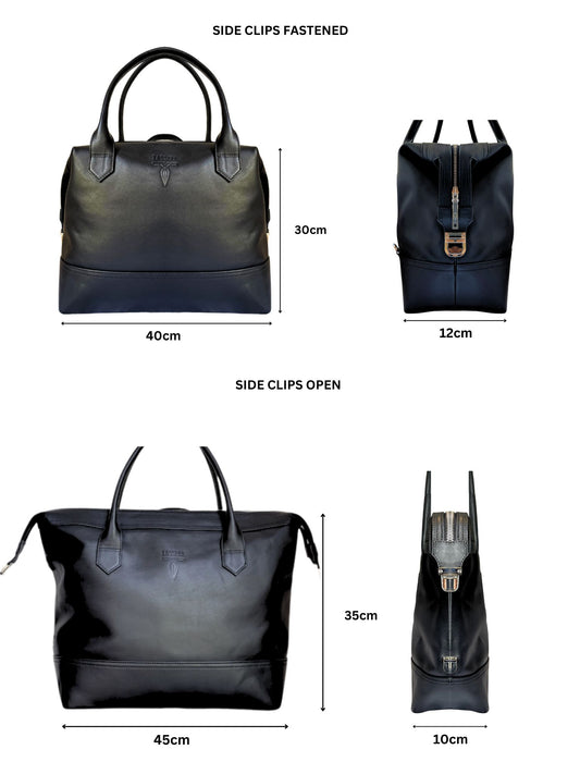 Luxury Handcrafted Leather Convertible Tote Overnight Bag